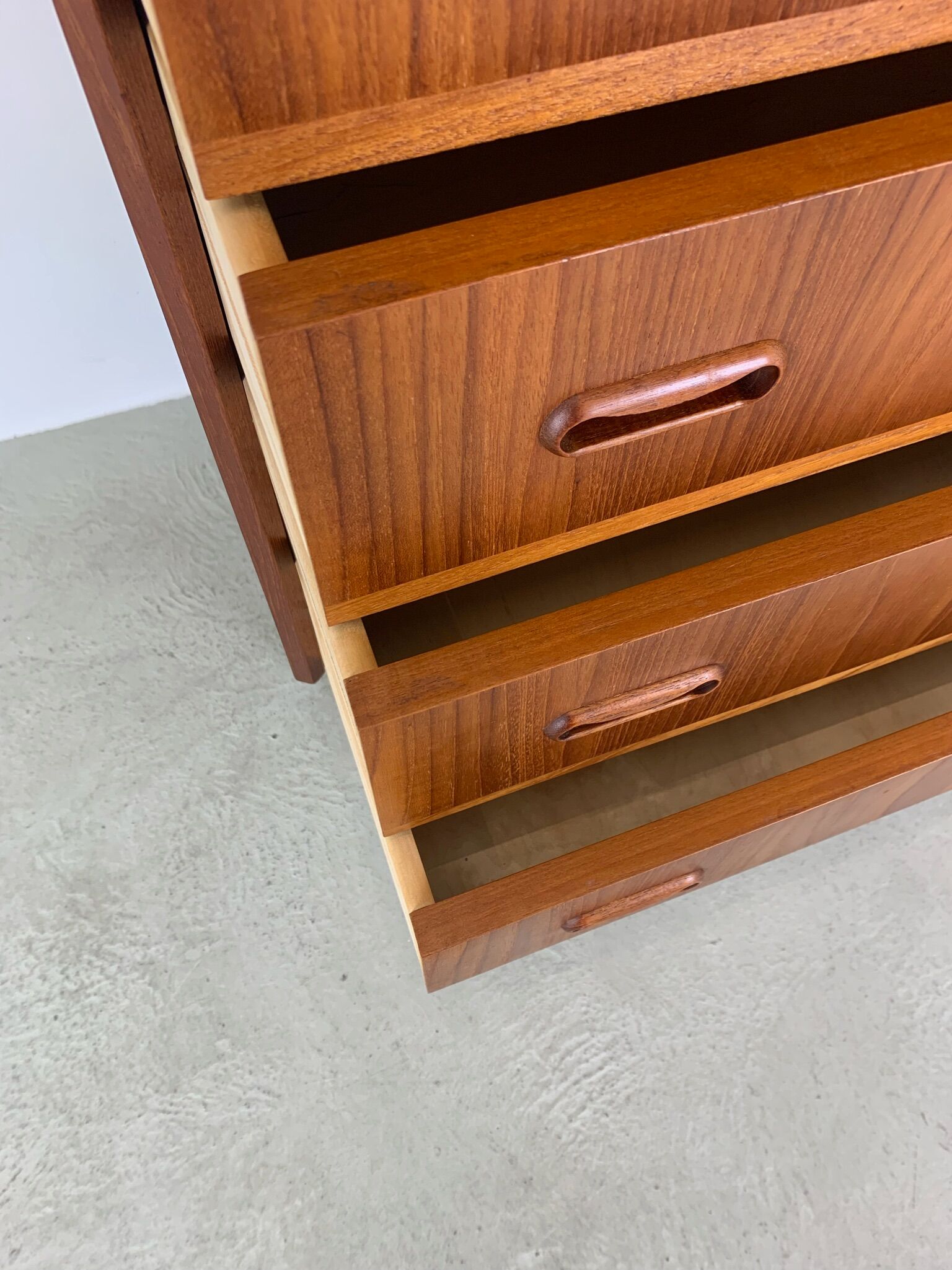 Danish teak chest of drawers tallboy midcentury 1960s