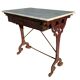 Antique French bistro table in cast iron and marble, 1900s.