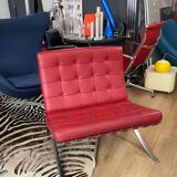 Barcelona red leather chair Knoll edition