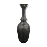 Vase en terre cuite émaillée noire, signé Jean Marais