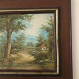 Tableau, Peinture, Cabanon en forêt, Irène CAFIERI, Années 1960