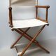 Former director's side chair in wood and canvas