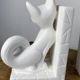 Pair of vintage stone cat bookends