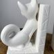 Pair of vintage stone cat bookends