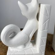 Pair of vintage stone cat bookends