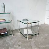 Glass and Plexiglas consoles from the 80s
