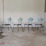 Set of 4 chairs in formica chrome