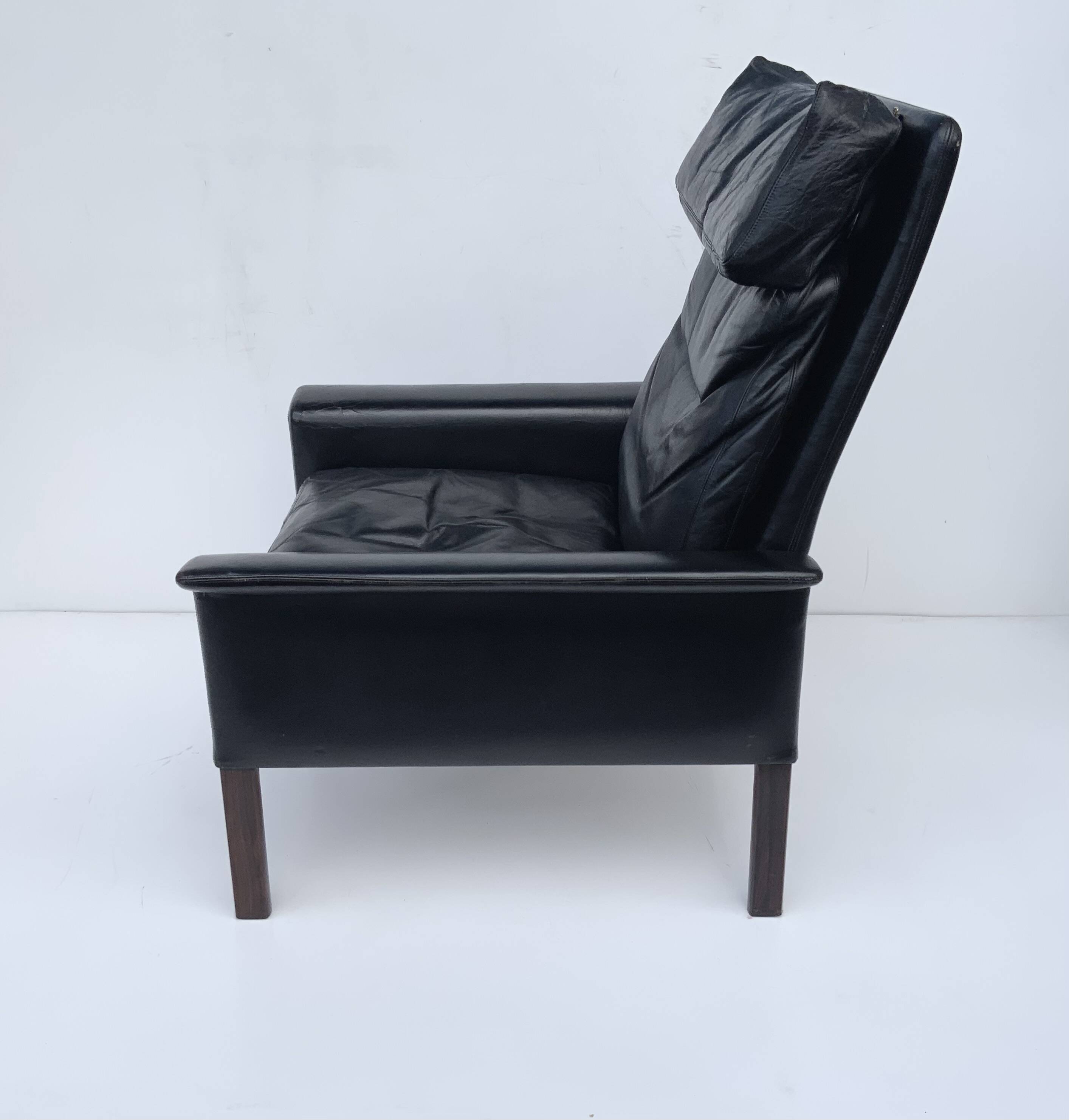 Vintage Retro Danish High Back Armchair Designed by H.Olsen Denmark 1960s