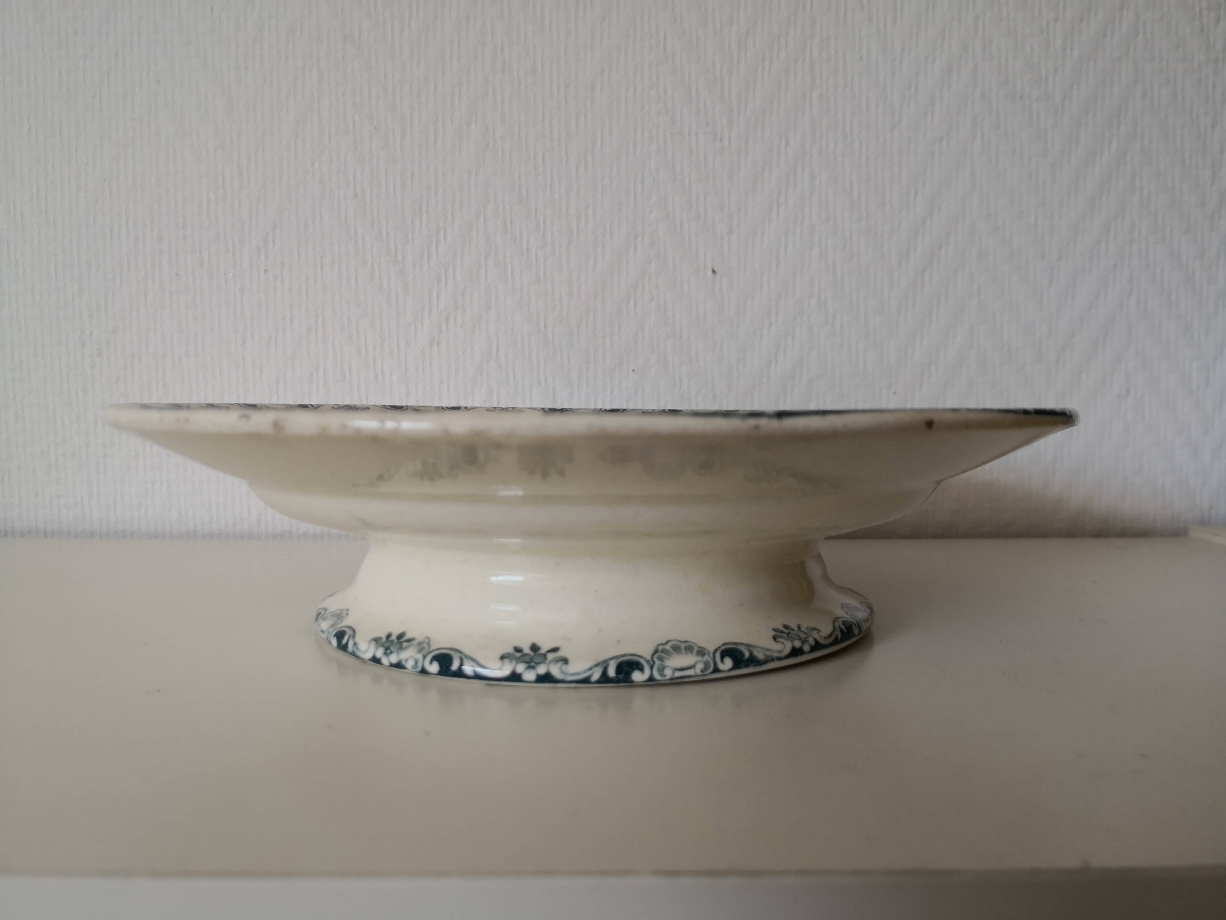 fruit bowl, iron earth, Clairefontaine, white and green château collection