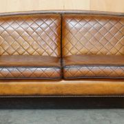 Mustang Leather Art Deco Style Sofa Fully Restored