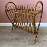 Rattan wicker magazine rack