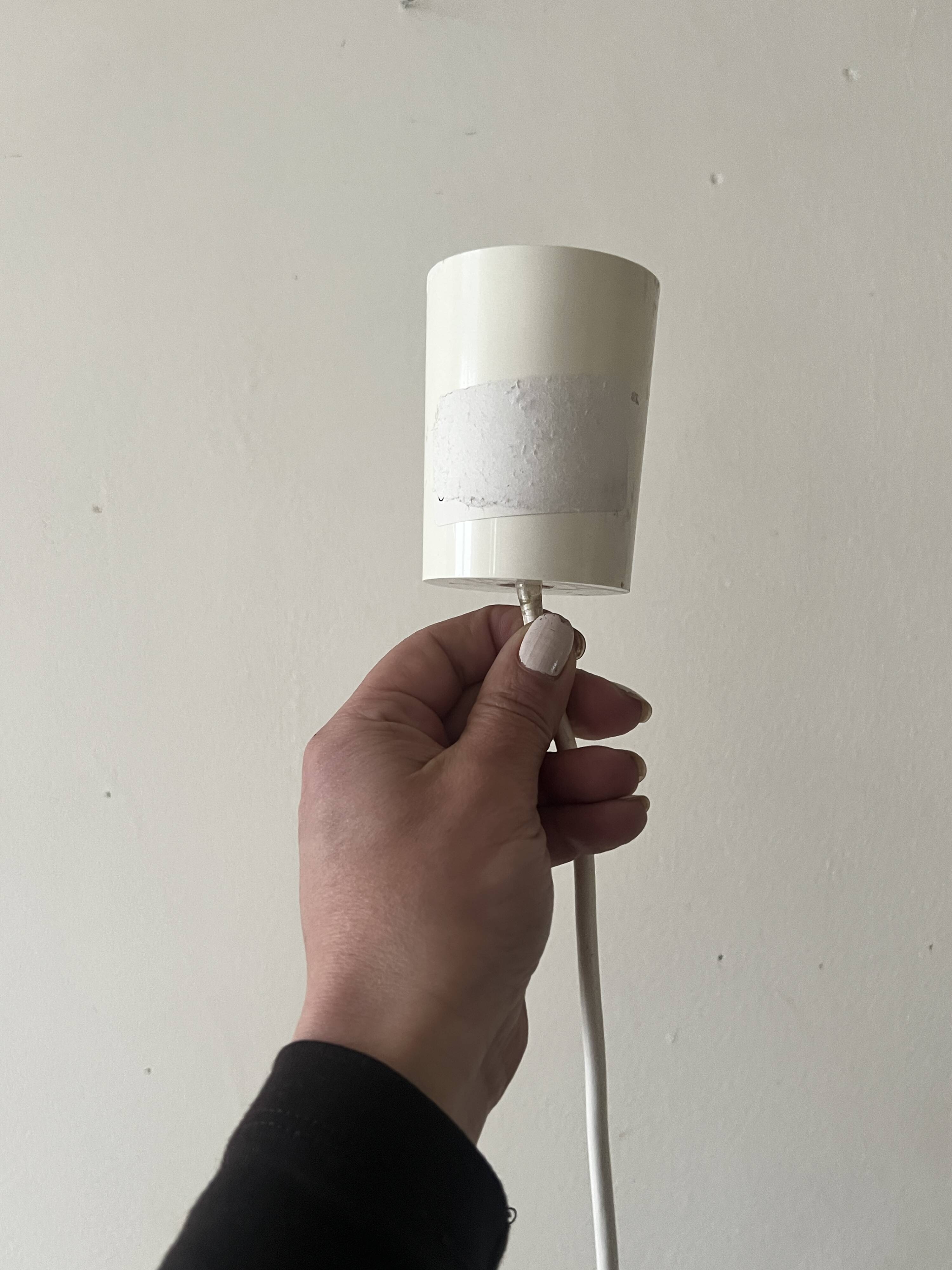 Italian suspension lamp, cocoon ball in resin, 1970s design.