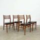 Lot de 4 chaises scandinaves hêtre et skai 60s