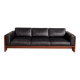 Three-seater canapé in leather and rosewood Bastiano by Tobia Scarpa.