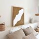 Tableau relief marron camel et blanc