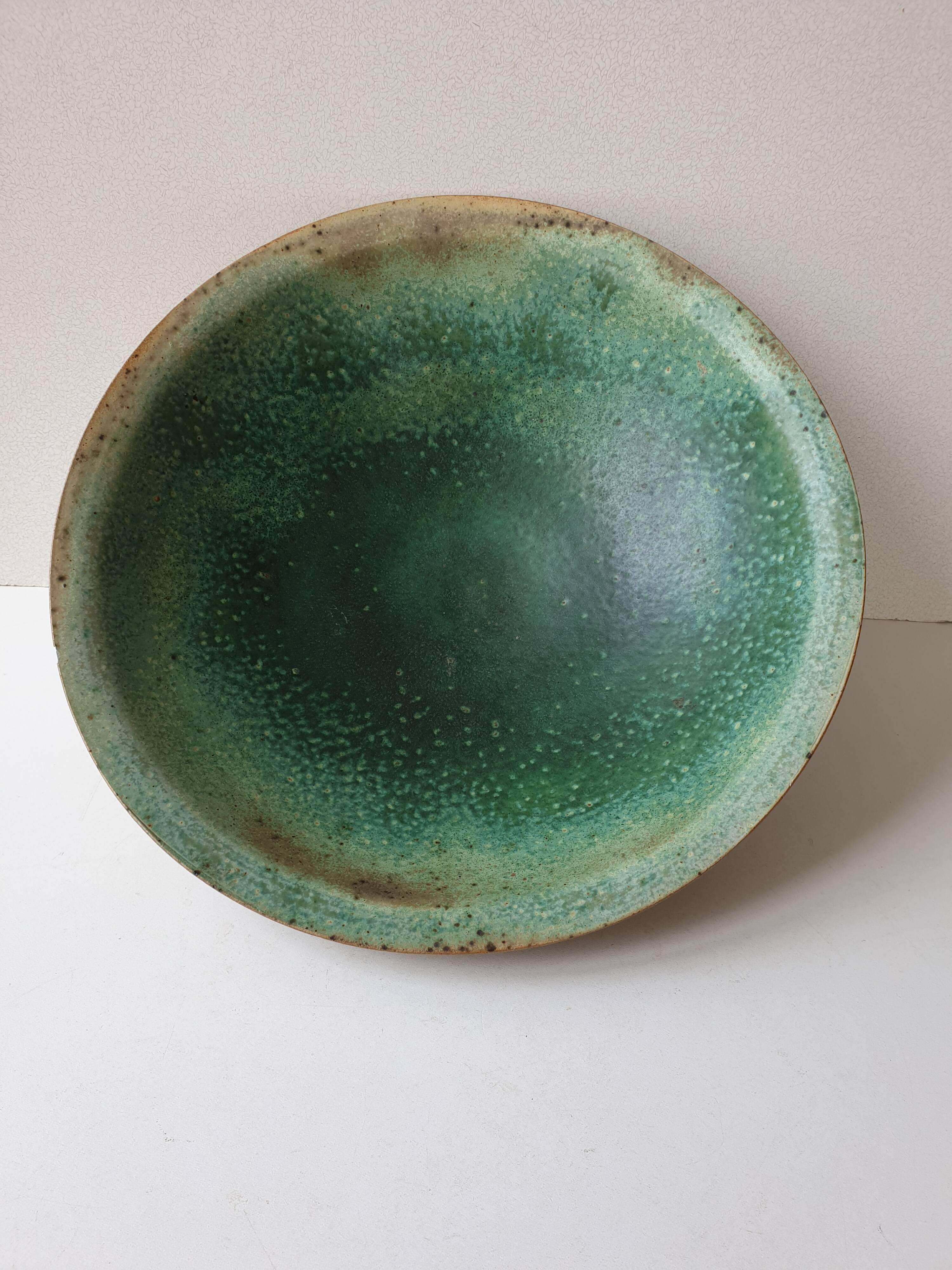 Ceramic salad bowl 30.5cm Signed Francois Guéneau Noyers