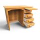 Vintage oak desk with a drawer unit and sliding shelf.