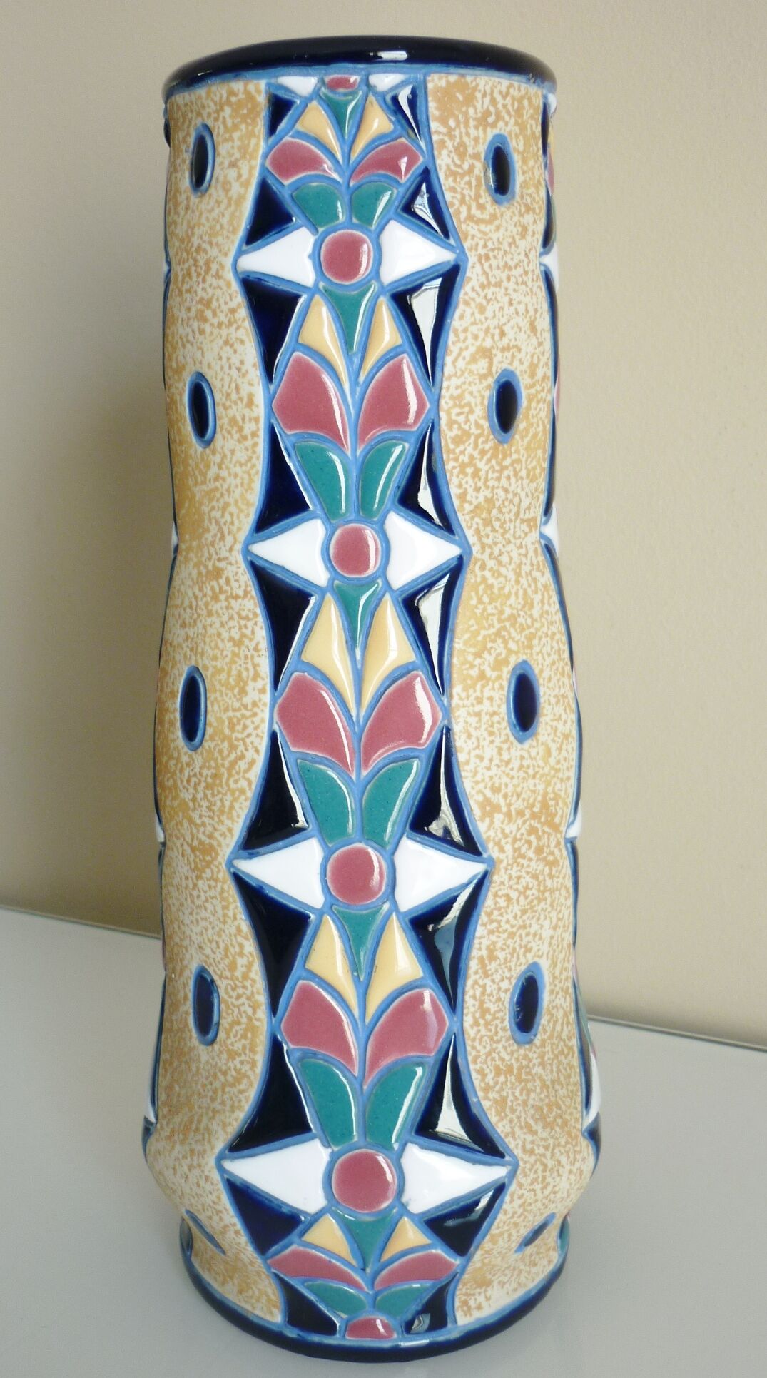 Art Deco ceramic vase, 1920s/1930s, signed Amphora (Czech Republic)