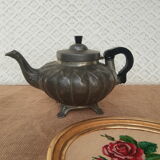 Antique Sheffield Broadhead Stamped Pewter Teapot Vintage