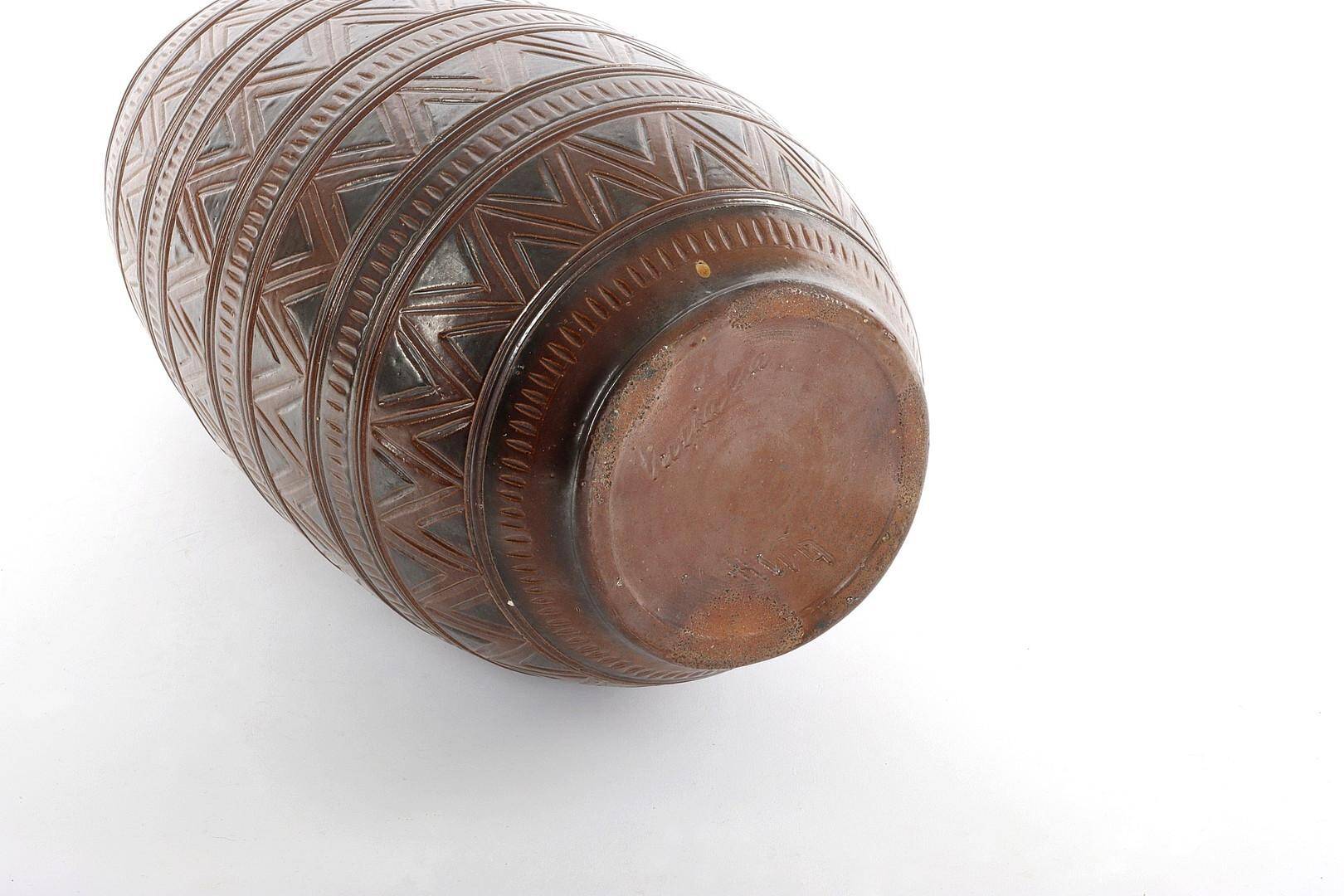 Scandinavian Modern Brown Stoneware Floor Vase by Arthur Andersson, Wallåkra