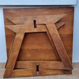 Square table in art deco style in oak, removable