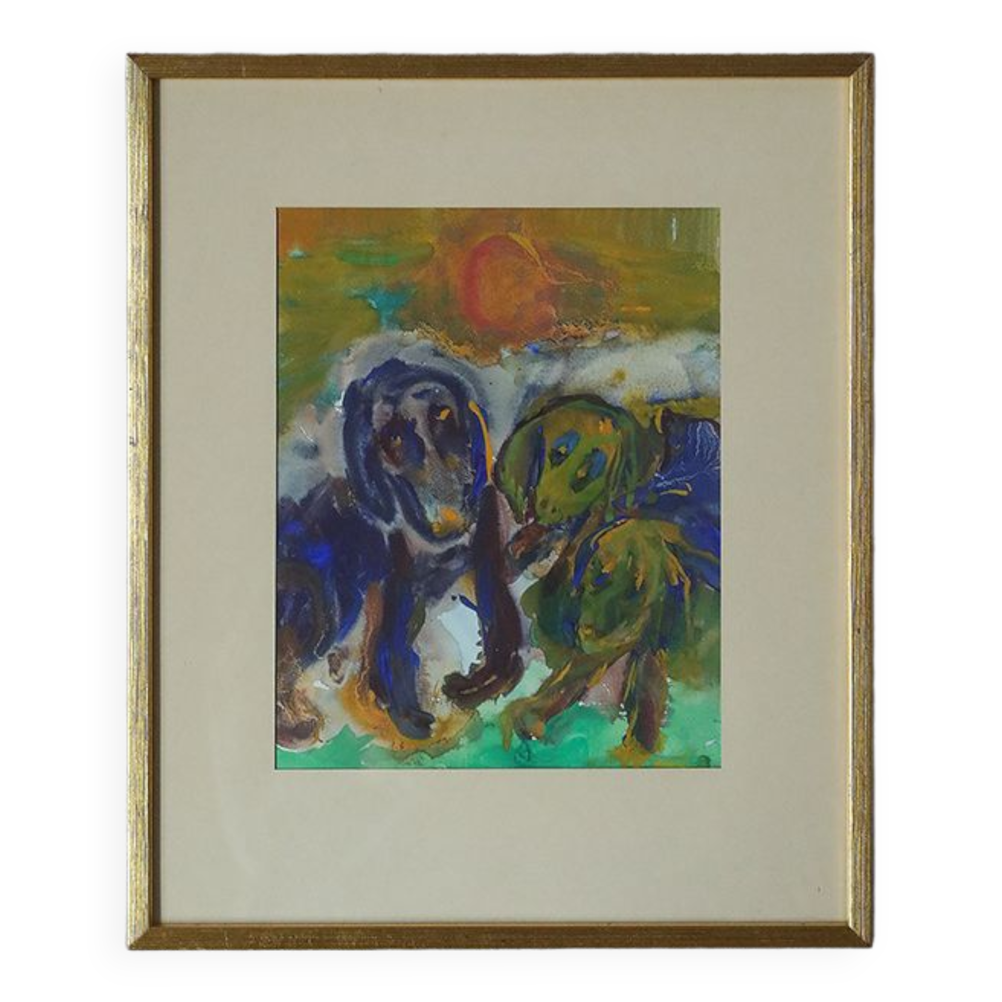 Frideborg Bryth, Gouache, 1961, framed