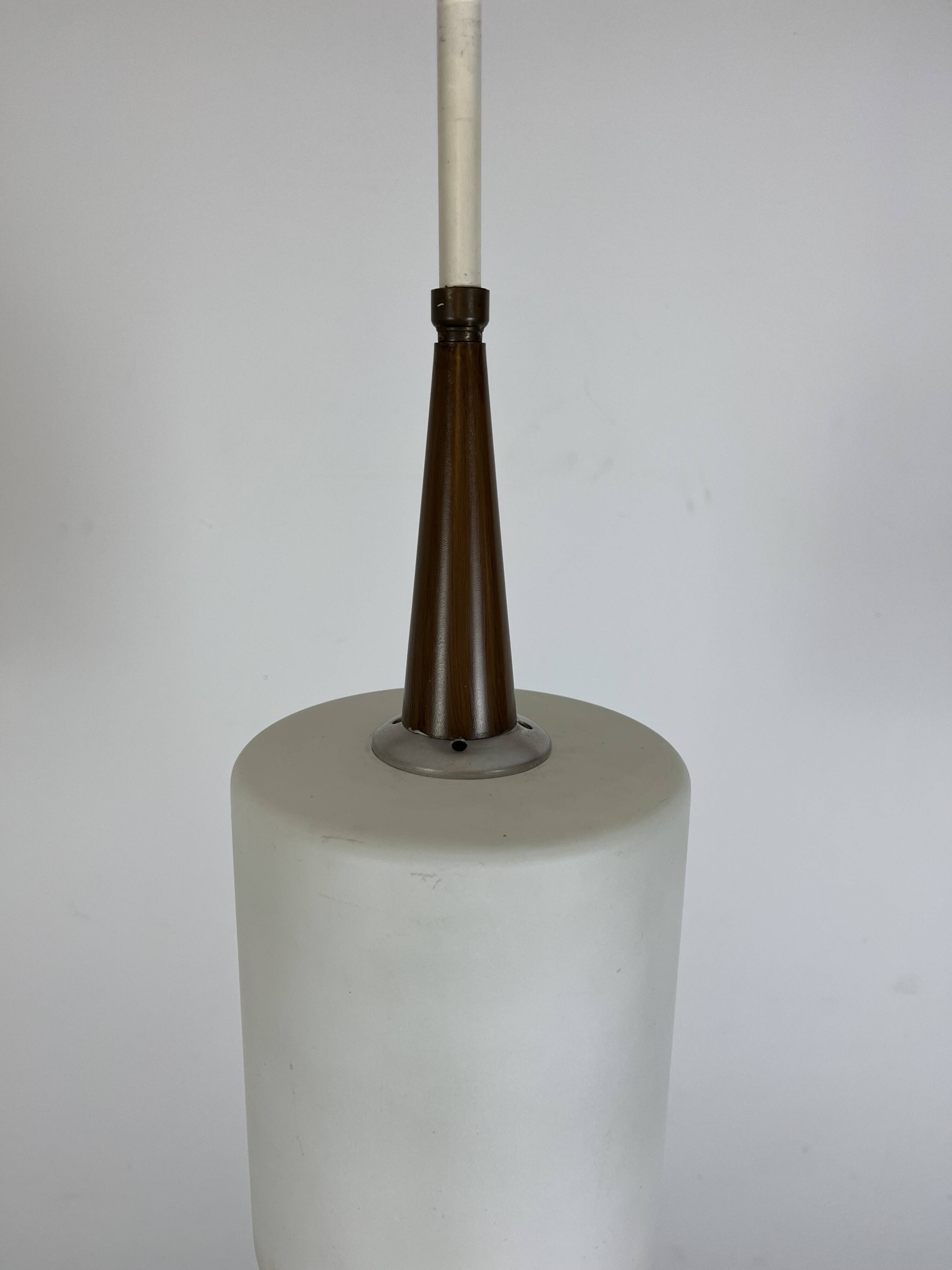 Scandinavian opaline pendant light from the 60s