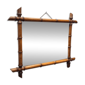 Large French Faux Bamboo Mirror, 1st half 1900s