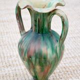 Mint green glazed ceramic amphora vase