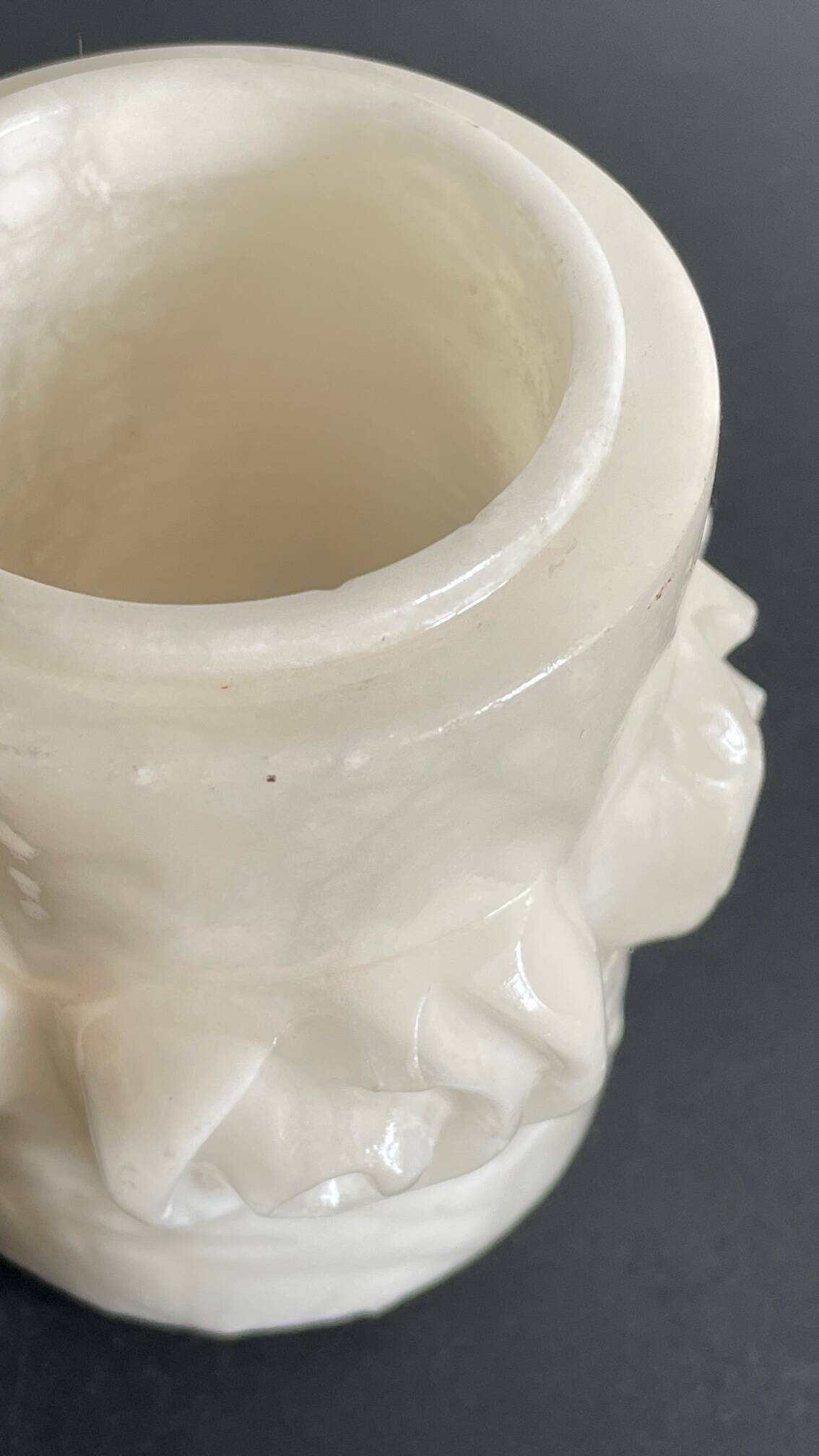 Vintage alabaster stone pencil pot