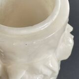 Vintage alabaster stone pencil pot