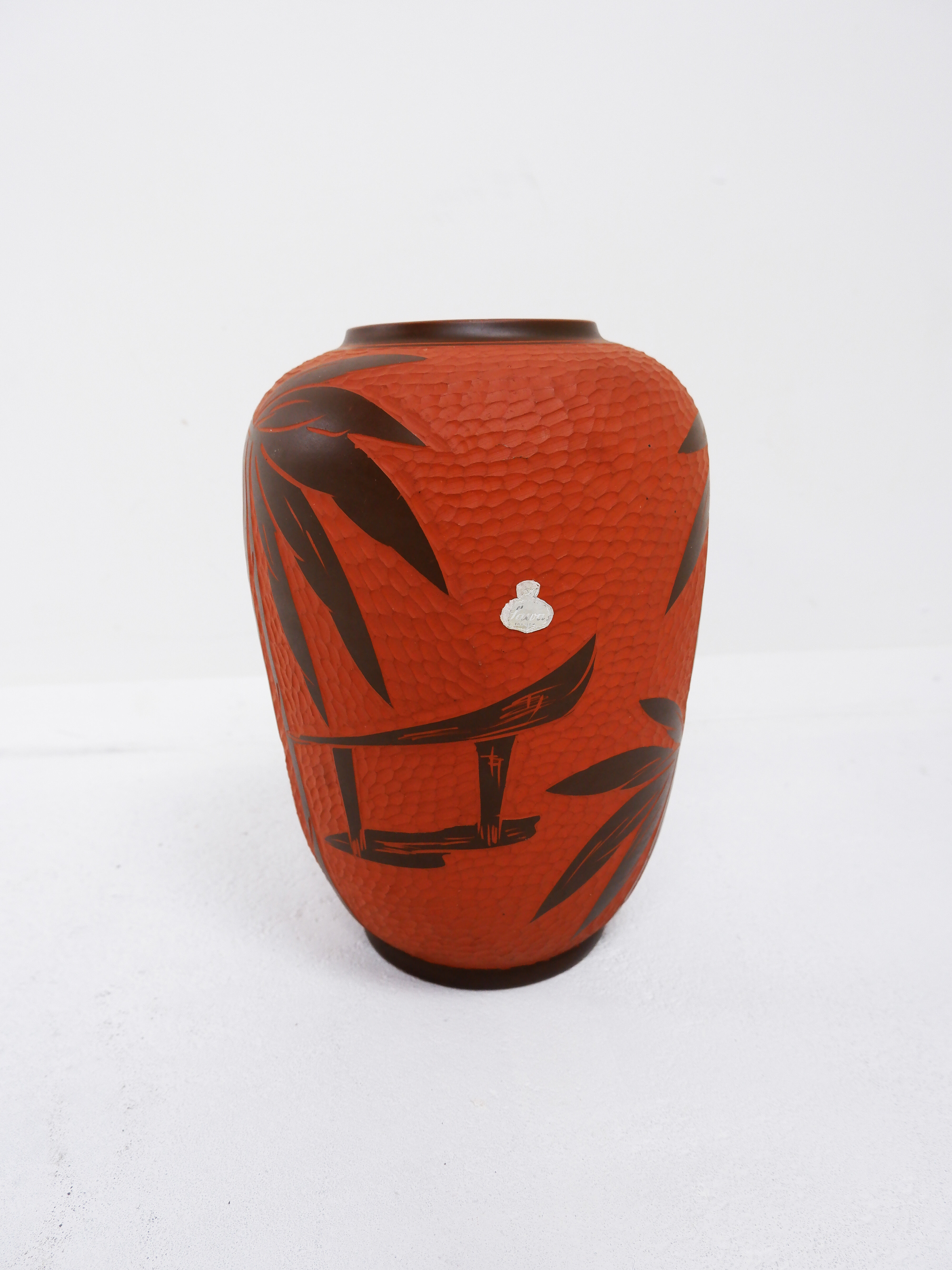 Sawa Sgraffito palm vase