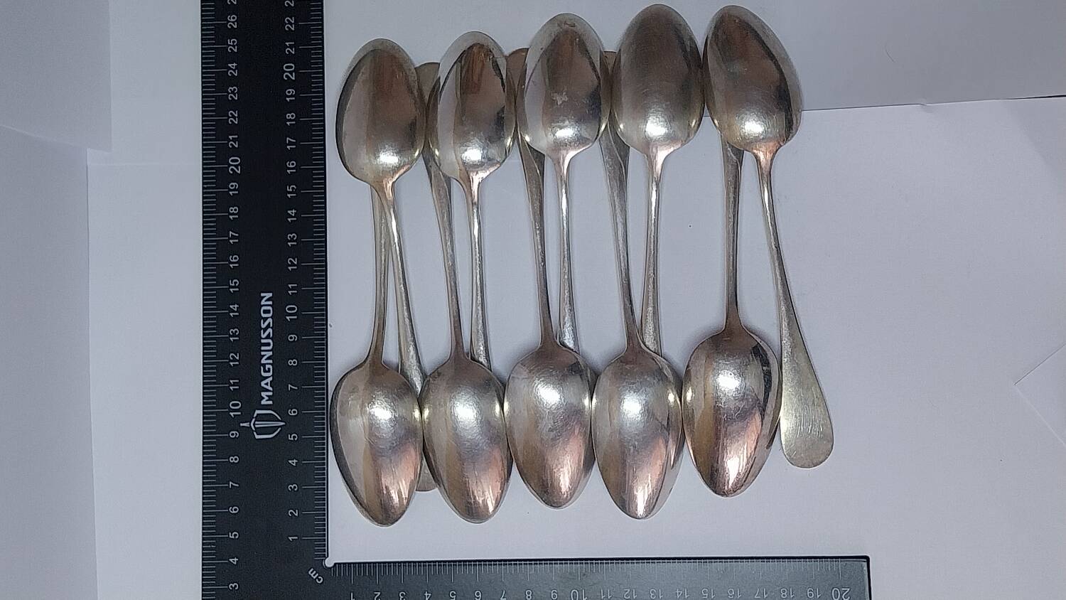 10 dessert spoons White Silver Metal