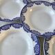 Set of 6 hollow plates Digoin Sarreguemines model Capri Casino 50s