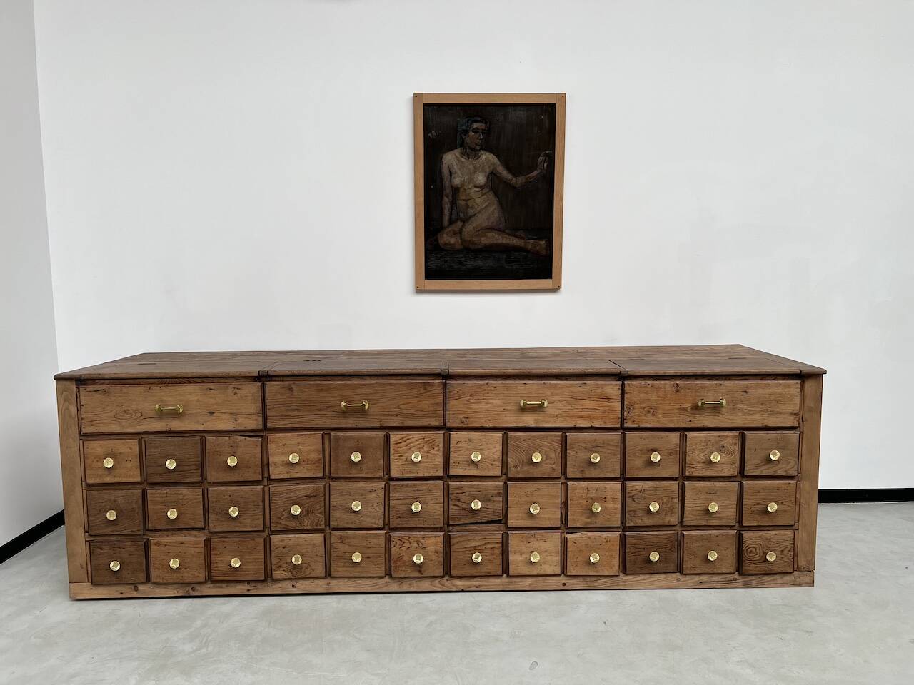 Old trade furniture with oak drawers XL format