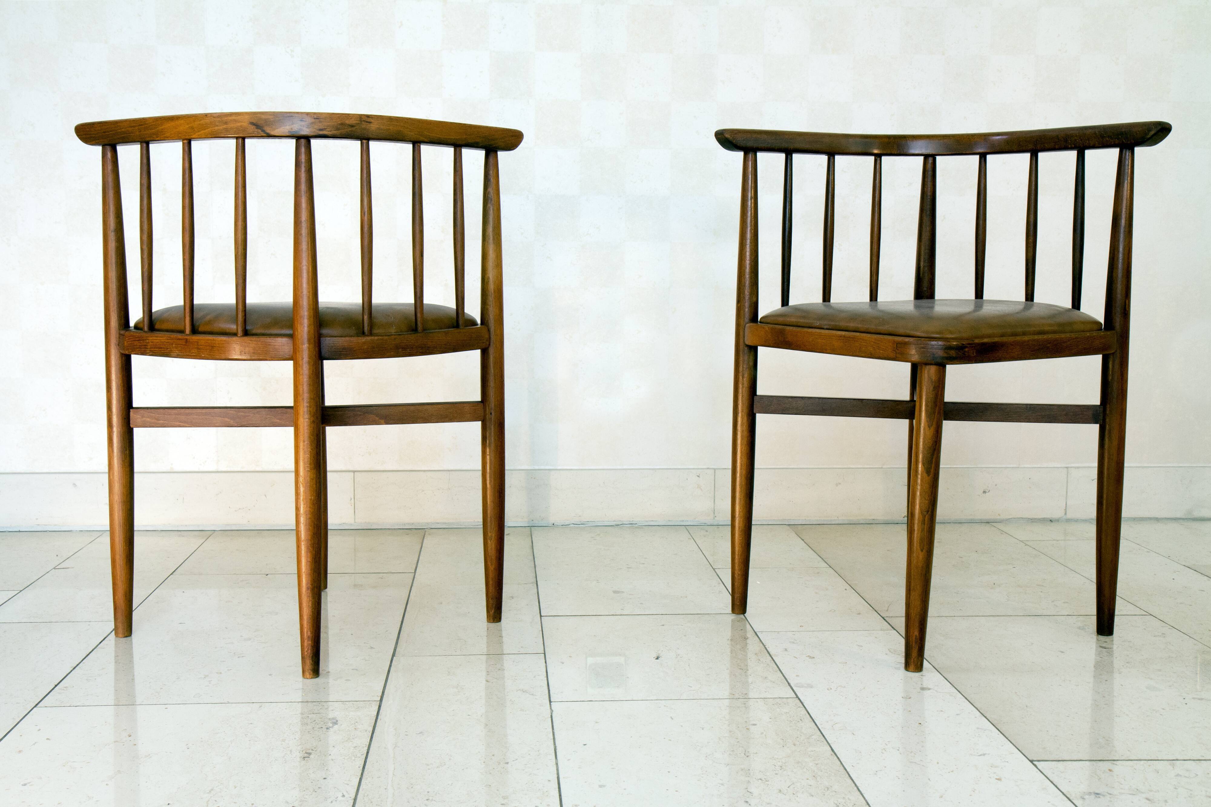 Series of 4 chairs Thonet 1960