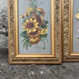 Gaston Corbier – Pair of floral paintings, oil on panel (63 cm)