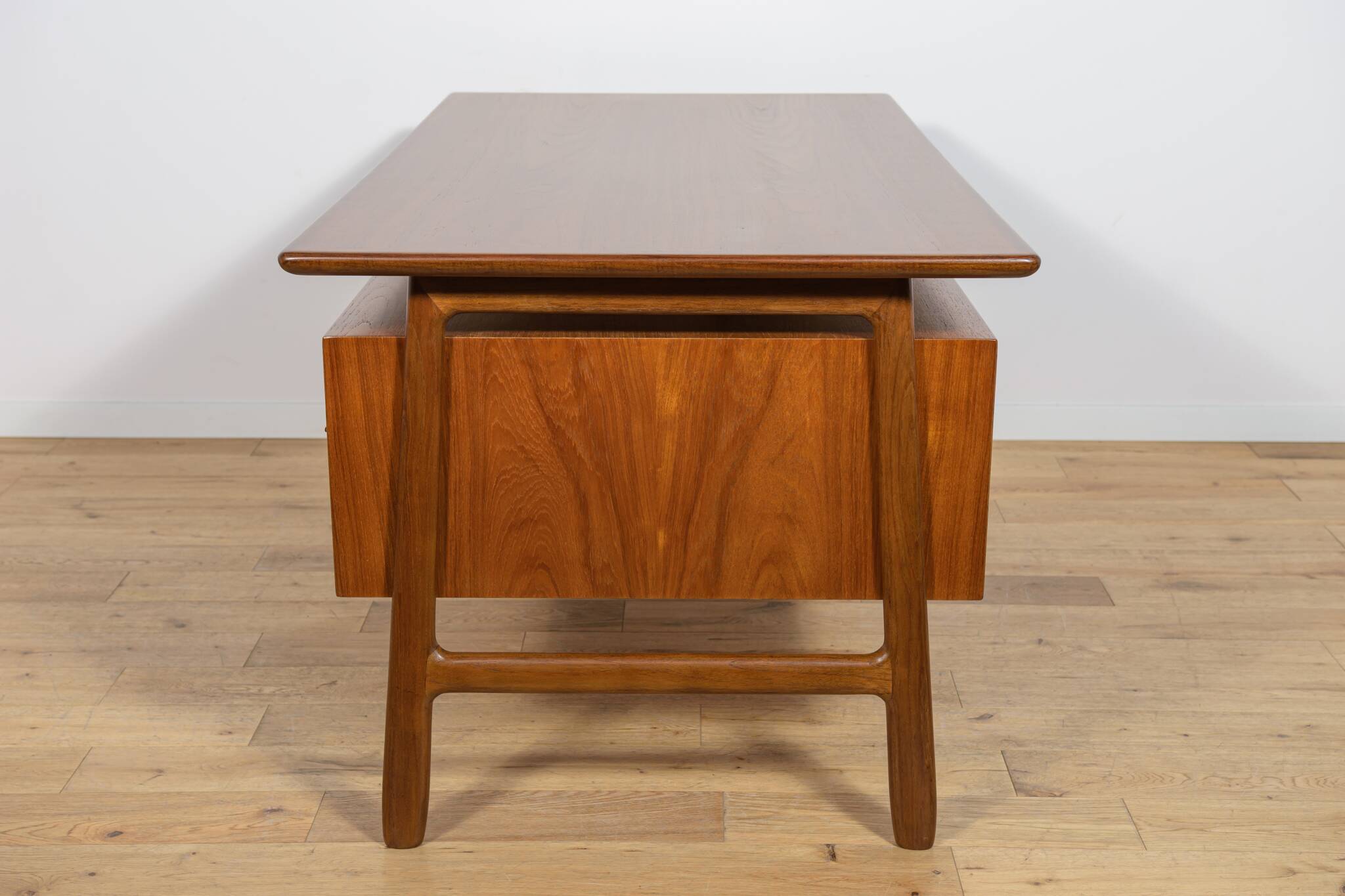 Mid-Century Model 75 Freestanding Teak Desk from Omann Jun, Denmark, 1950s