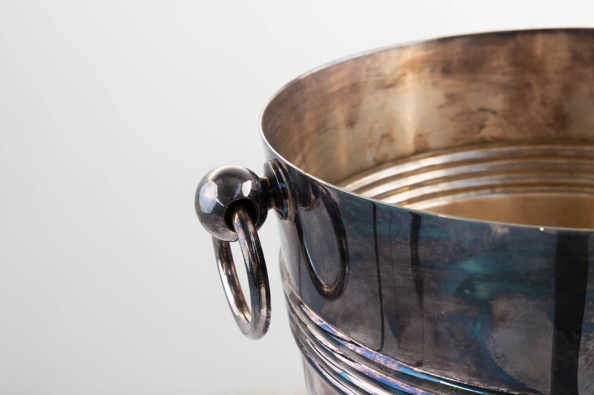 Silver-Plated Champagne Bucket Marked Christofle France, 1950s