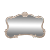 Antique Louis XV style white patinated mirror