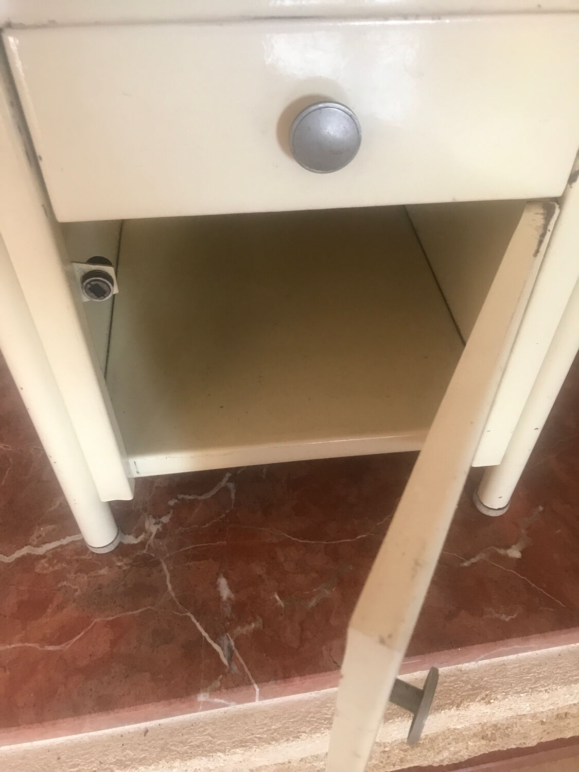 Small bedside table in sheet metal year 50