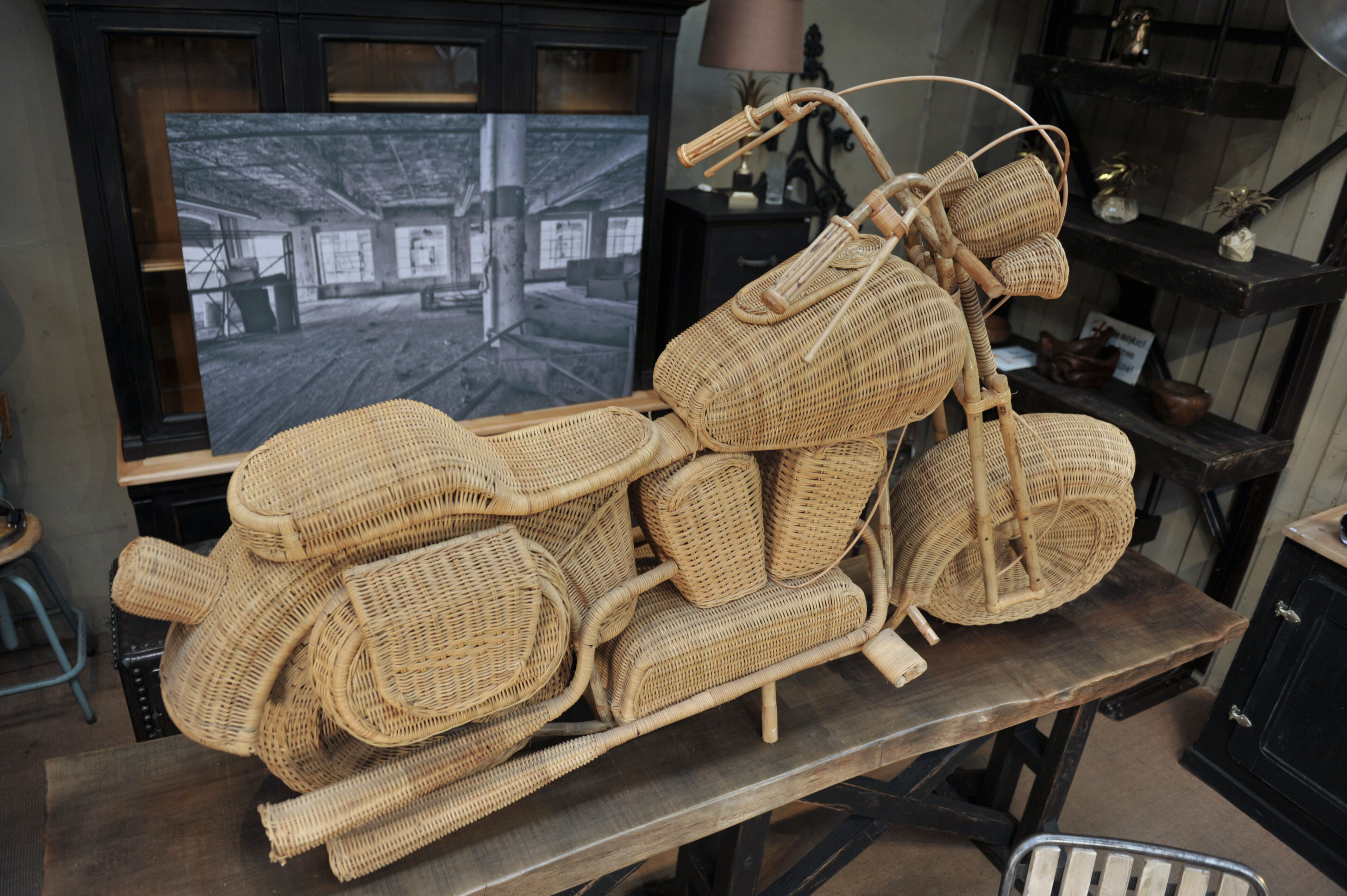 Motorcycle harley davidson rattan 1980