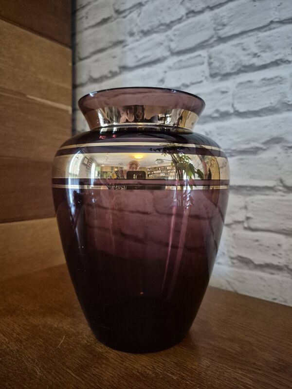 Vase boule Boom d'Anvers vintage violet