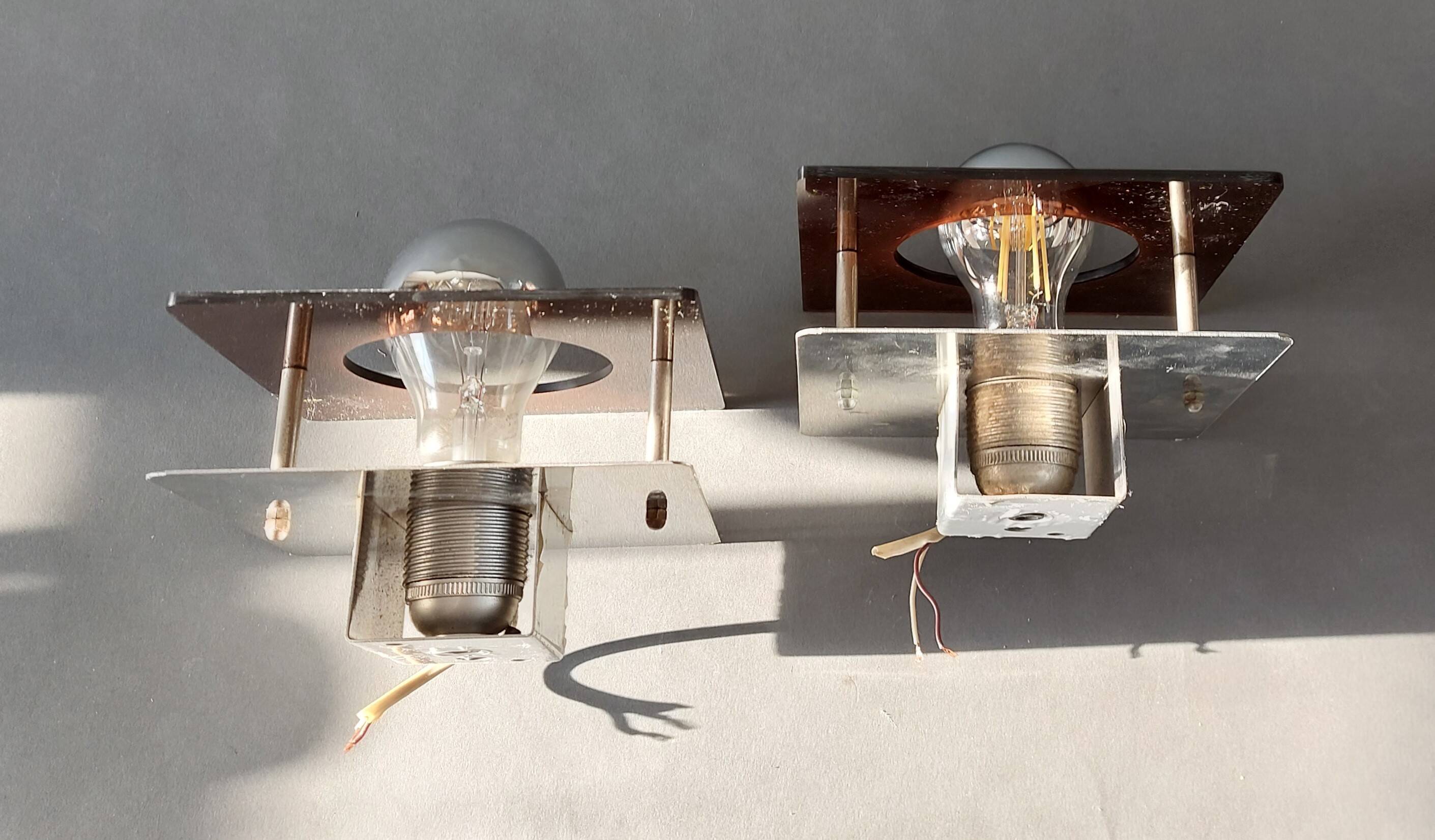 Pair of "Disco" wall lights Jocelyne Trocmé for Oxar 1970, Vintage.