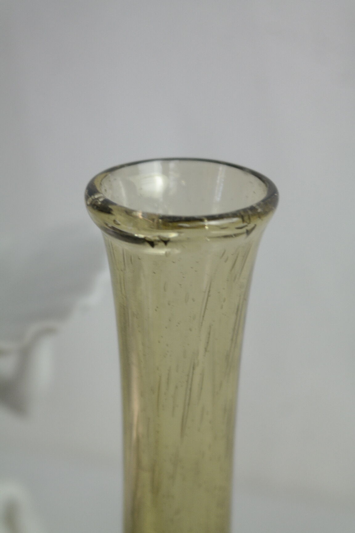 Pair of vintage biot bubbled blown glass soliflores