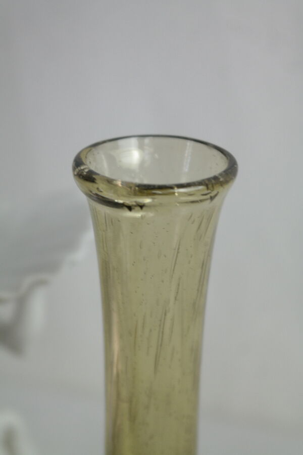 Paire de soliflores en verre soufflé bullé biot vintage