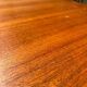 Scandinavian extendable dining table in teak veneer.