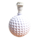 Vintage golf ball lamp base, white ceramic "Monteuse"