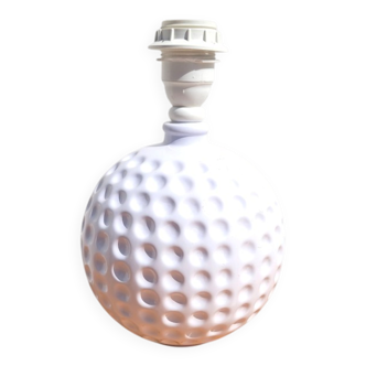 Vintage golf ball lamp base, white ceramic "Monteuse"