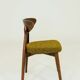Lot de 6 chaises de salle à manger modernes en hêtre, bouclé jaune, bois foncé